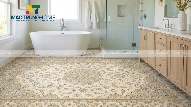 Mẫu gạch 3D giả thảm và hoa văn nghệ thuật (Mẫu 2)