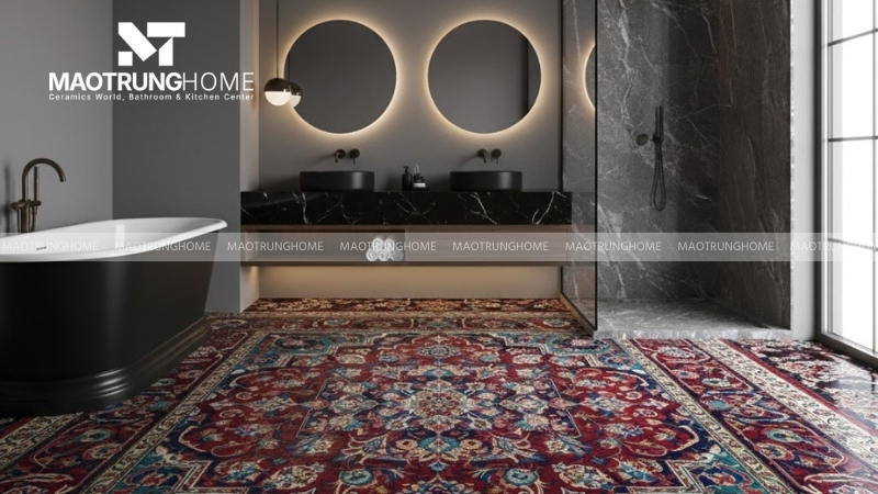 Mẫu gạch 3D giả thảm và hoa văn nghệ thuật (Mẫu 5)