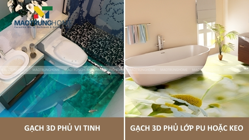 Phân loại gạch 3D nhà tắm và so sánh chất lượng