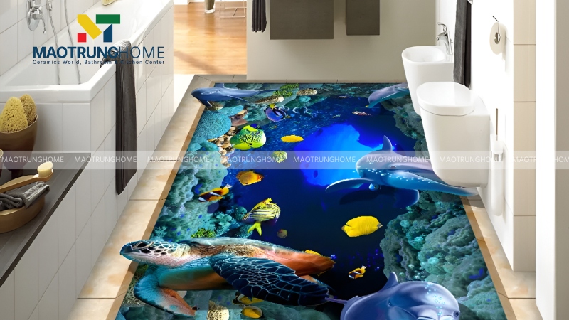 Mẫu gạch 3D chủ đề đại dương và biển cả (Mẫu 6)