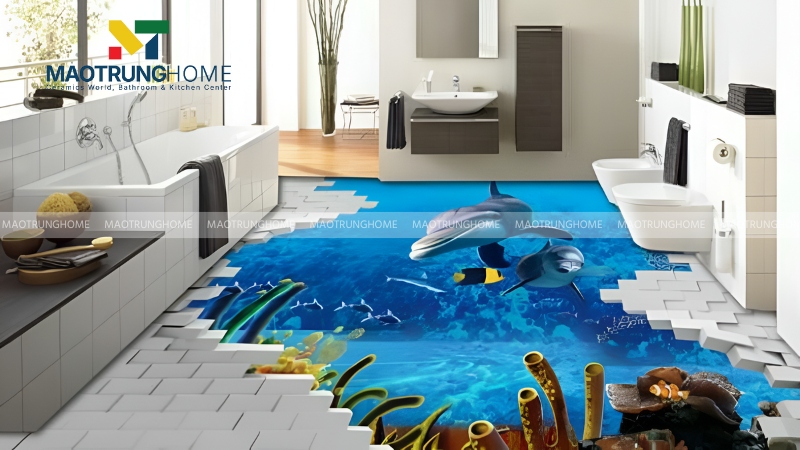 Mẫu gạch 3D chủ đề đại dương và biển cả (Mẫu 7)