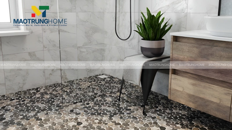 Mẫu gạch sỏi lát nền nhà tắm đẹp theo xu hướng (Mẫu 18)