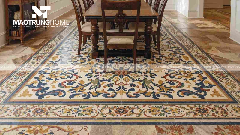 Gạch viền hoa văn cổ điển và Indochine (Mẫu 2)