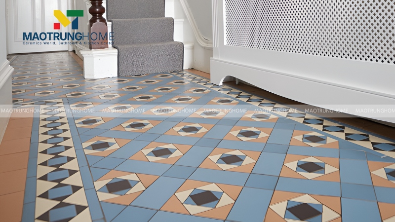 Gạch viền họa tiết hình học và đối xứng (Mẫu 2)