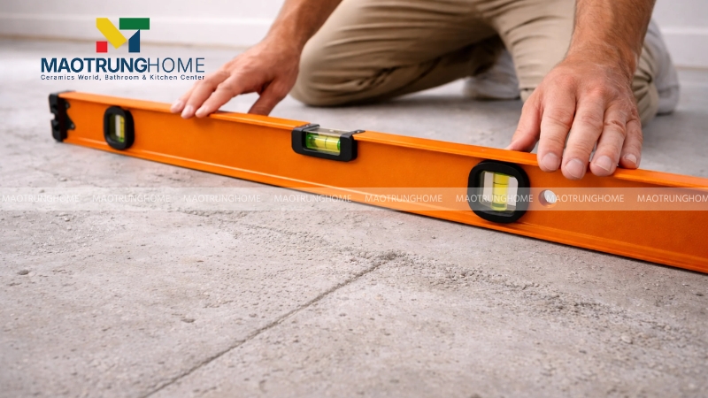 Kiểm tra độ phẳng liên tục bằng thước thủy