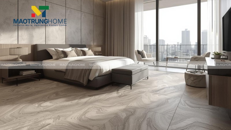 Mẫu gạch vàng kem và be vân mây ấm cúng (Mẫu 2)