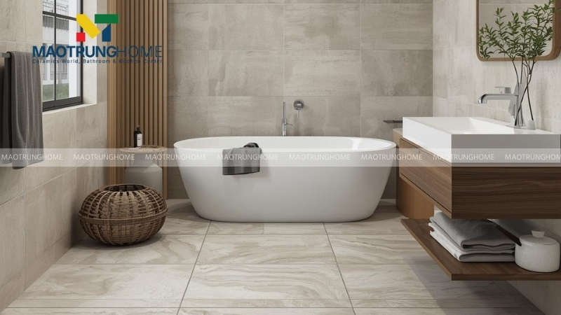 Mẫu gạch vàng kem và be vân mây ấm cúng (Mẫu 6)