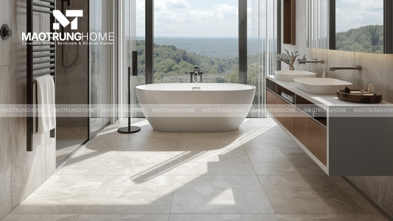 Mẫu gạch vàng kem và be vân mây ấm cúng (Mẫu 7)