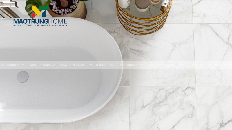 Mẫu gạch trắng vân mây tinh khôi (Mẫu 2)