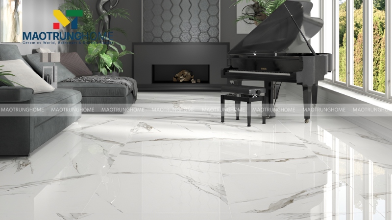 Mẫu gạch trắng vân mây tinh khôi (Mẫu 3)