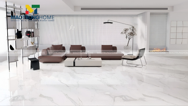 Mẫu gạch trắng vân mây tinh khôi (Mẫu 4)