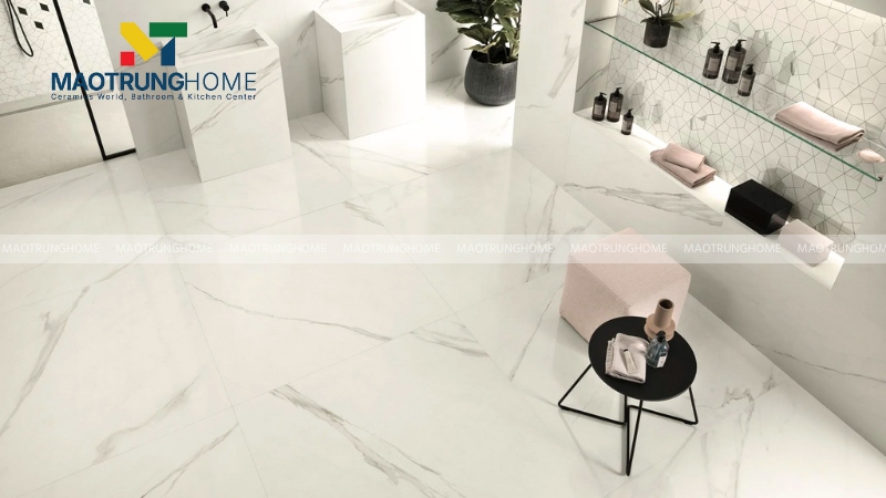 Mẫu gạch trắng vân mây tinh khôi (Mẫu 5)