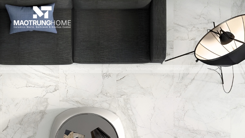 Mẫu gạch trắng vân mây tinh khôi (Mẫu 6)