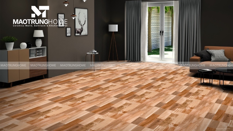 Gạch lát nền cao cấp nhập khẩu vân gỗ (Mẫu 3)