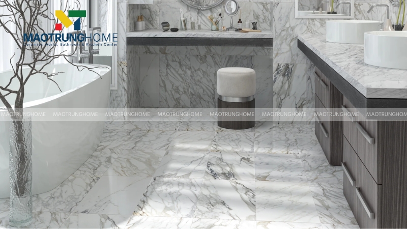 Mẫu gạch trắng sữa vân đá marble (Mẫu 5)