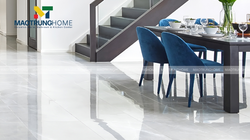 Mẫu gạch trắng sữa men bóng polished (Mẫu 3)