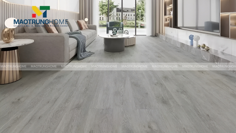Gạch lát nền màu xám vân gỗ là gạch có bề mặt mô phỏng vân gỗ tự nhiên mang sắc xám