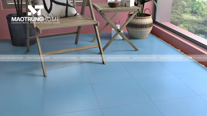 Gạch lát nền màu xanh dương đơn sắc (Mẫu 2)