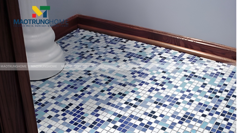 Gạch mosaic lát nền màu xanh dương (Mẫu 2)