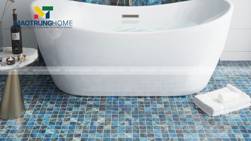 Gạch mosaic lát nền màu xanh dương (Mẫu 4)