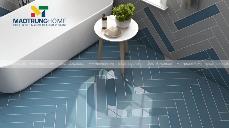 Gạch thẻ lát nền màu xanh dương (Mẫu 2)