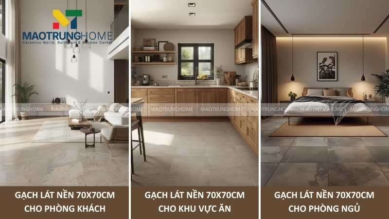 Lựa chọn gạch lát nền 70x70 theo bề mặt và tính an toàn