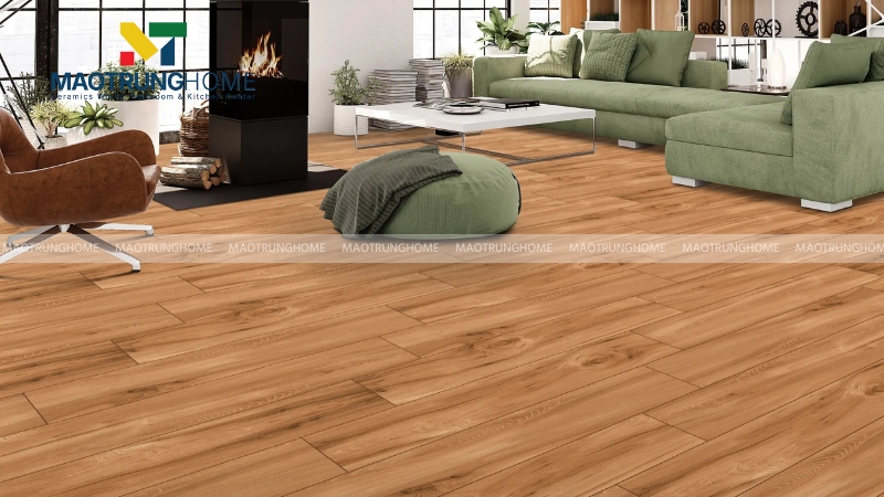 Gạch vân gỗ Ấn Độ ấm cúng cho phòng ngủ (Mẫu 1)