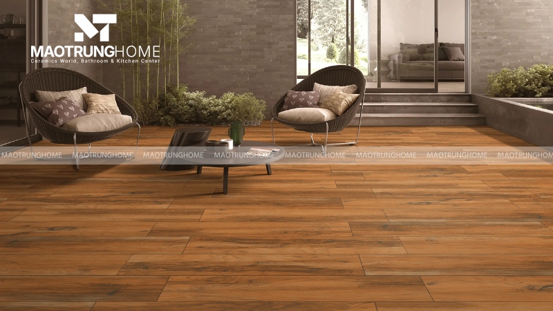 Gạch vân gỗ Ấn Độ ấm cúng cho phòng ngủ (Mẫu 2)