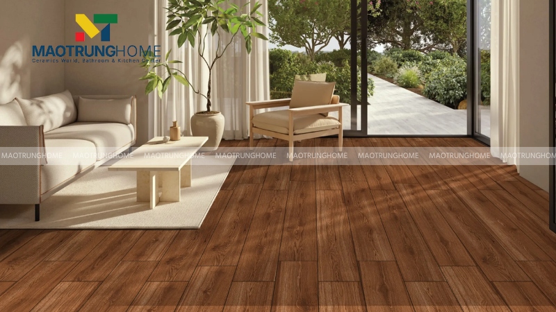 Gạch vân gỗ Ấn Độ ấm cúng cho phòng ngủ (Mẫu 3)