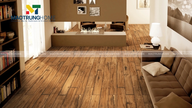 Gạch vân gỗ tự nhiên mang lại sự ấm cúng (Mẫu 4)