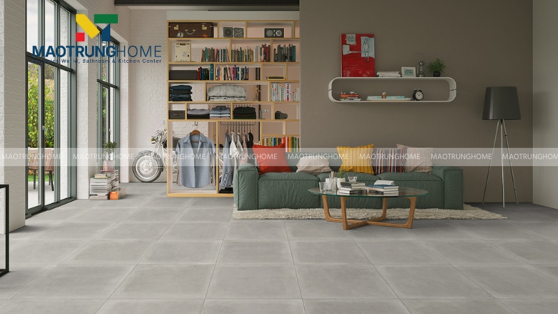 Gạch Big Slab hiệu ứng xi măng tối giản (Mẫu 3)