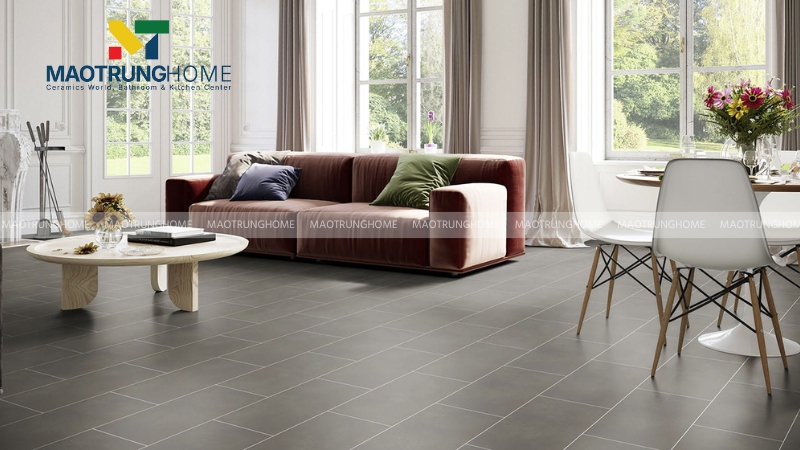 Gạch Big Slab hiệu ứng xi măng tối giản (Mẫu 5)
