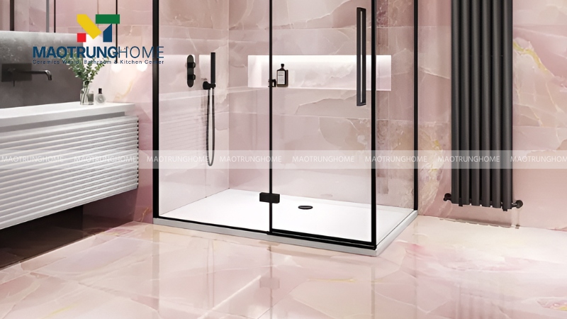 Gạch vân đá marble hồng sang trọng (Mẫu 1)