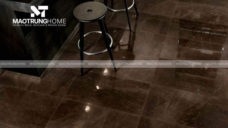 Gạch vân đá tông màu đen và nâu đậm (Mẫu 6)