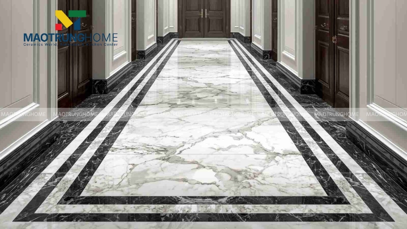 Gạch vân đá marble viền đen (Mẫu 1)