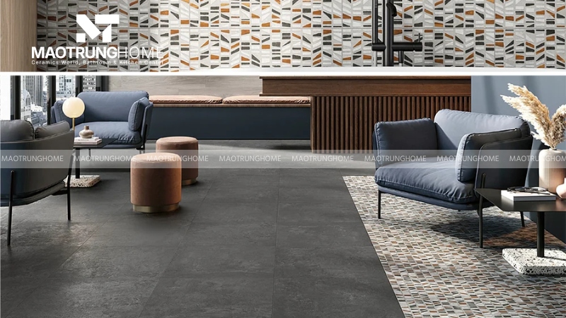 Gạch nhám giả bê tông phong cách công nghiệp (Mẫu 4)