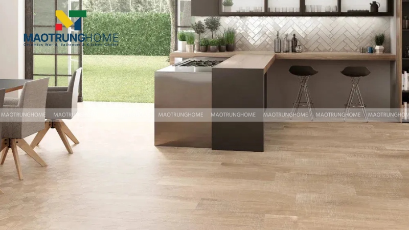 Gạch nhám vân gỗ ấm cúng (Mẫu 3)