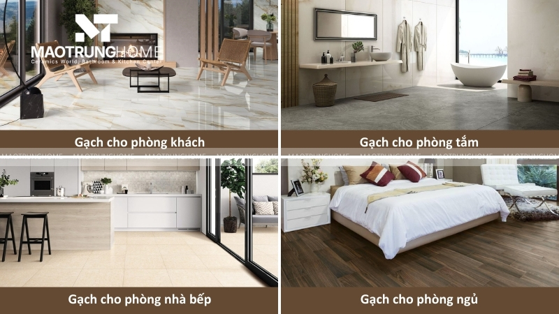 Lựa chọn bề mặt gạch theo không gian