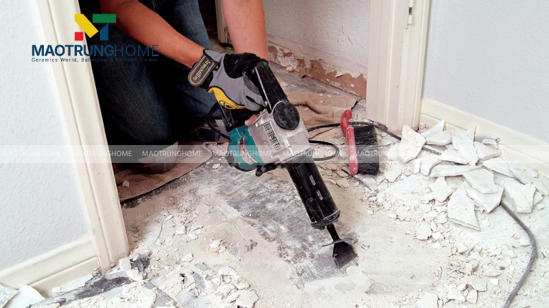 Cách xử lý trong trường hợp gạch đã bị bong tróc hoặc phồng nặng