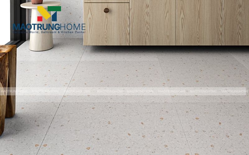 Gạch Terrazzo hạt mịn giúp không gian phòng tắm thêm phần hiện đại