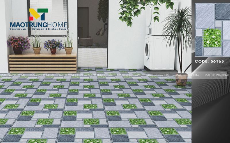 Gạch sân vườn giả cỏ ô vuông - Giải pháp xanh sạch cho khu vực thư giãn