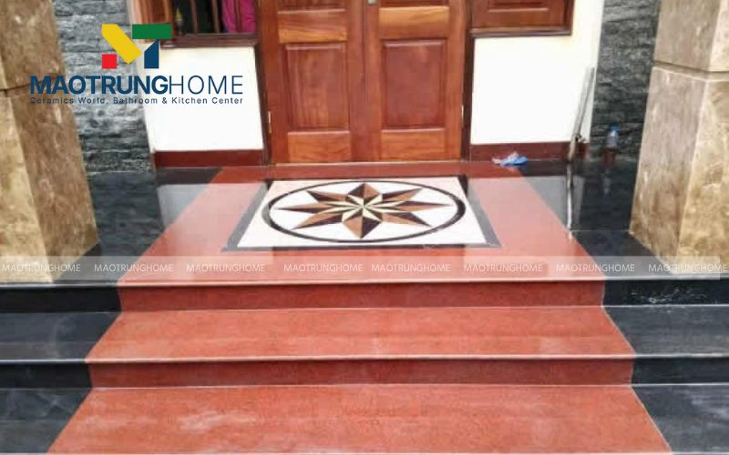 Gạch đơn sắc dễ dàng phối hợp cùng mọi màu sơn tường ngoại thất