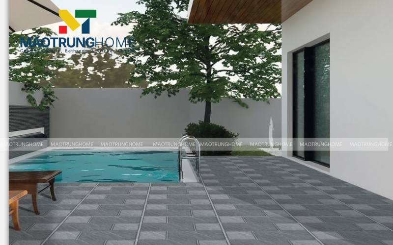 Gạch giả đá màu ghi sáng giúp phản xạ ánh sáng và giảm hấp thụ nhiệt