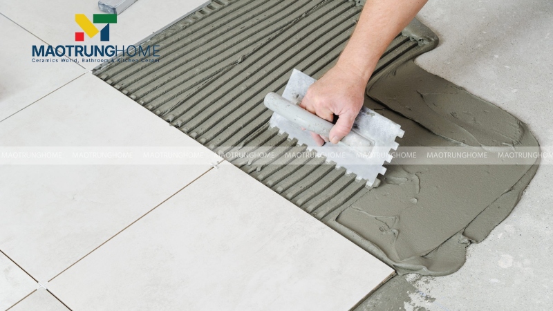 Sử dụng keo dán gạch chuyên dụng thay cho hồ dầu