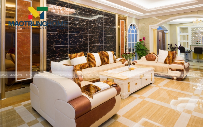 Gạch porcelain tông vàng kem mang lại sự thanh lịch cho người mệnh Kim