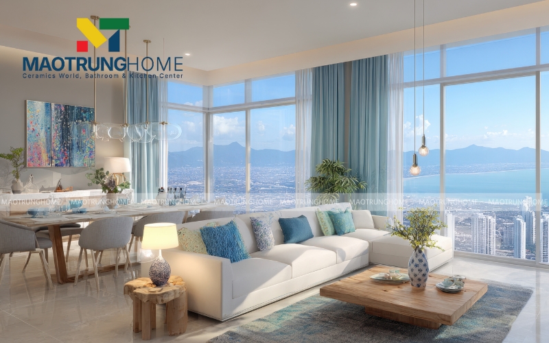 Gạch vân đá marble trắng xám khơi dậy tài lộc cho gia chủ mệnh Kim