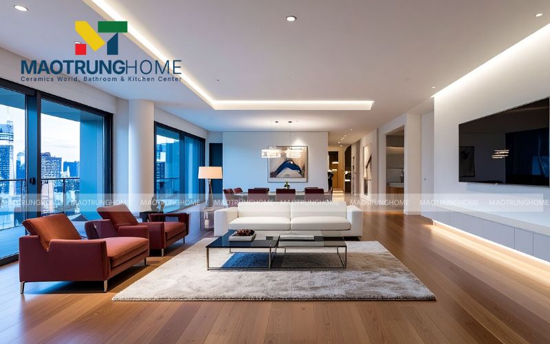 Gạch tông màu nâu đậm mang lại vẻ đẹp quyền quý cho nhà cổ truyền
