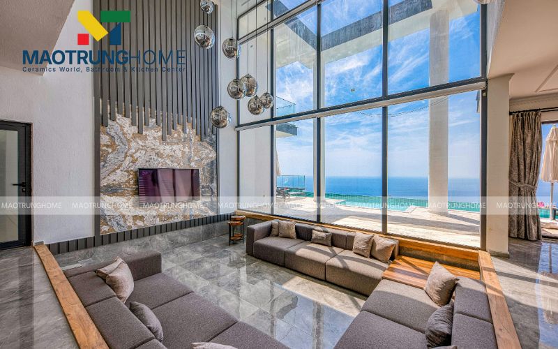 Tăng vẻ đẳng cấp cho sảnh lớn với gạch giả đá Marble chống trầy