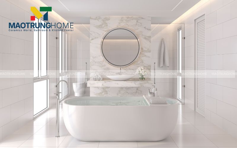 Gạch giả đá Marble 80x80 tích hợp công nghệ chống trầy xước