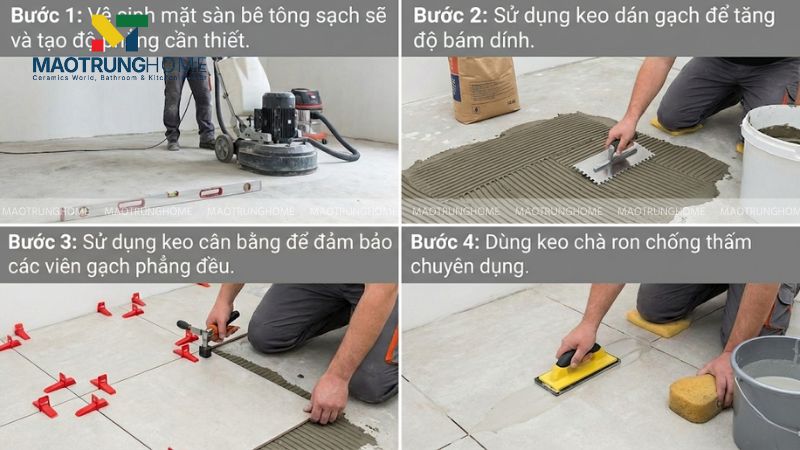 Các bước thi công sàn gạch chung cư